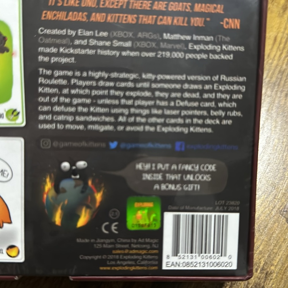 Exploding Kittens Card Game Original Addition - Picture 8 of 8